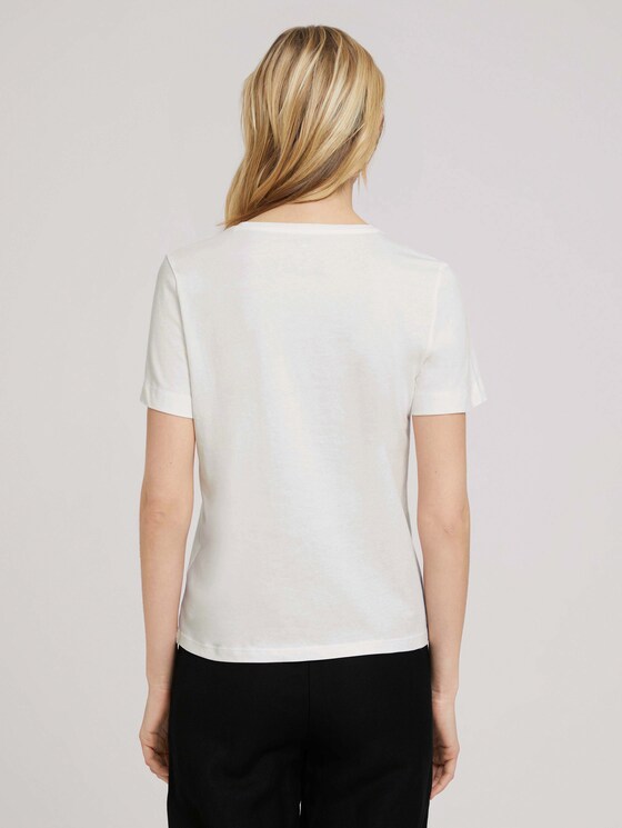 Print T-Shirt mit Bio-Baumwolle - Frauen - Dove White Print T-Shirt mit Bio-Baumwolle - Frauen - Dove White - 2 - TOM TAILOR