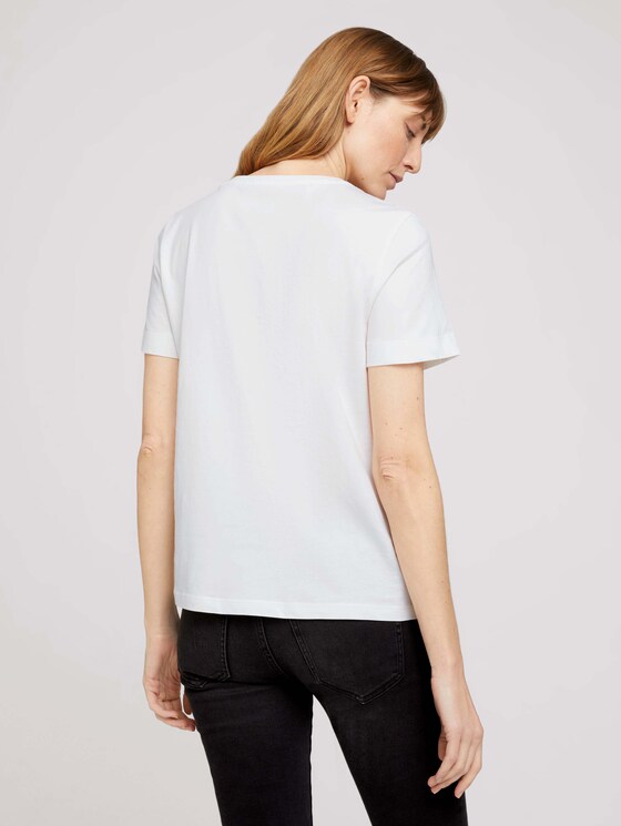 Print T-Shirt mit Bio-Baumwolle - Frauen - Off White Print T-Shirt mit Bio-Baumwolle - Frauen - Off White - 2 - TOM TAILOR