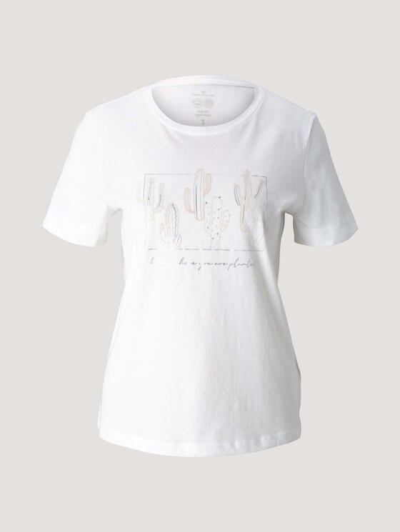 Print T-Shirt mit Bio-Baumwolle - Frauen - Off White Print T-Shirt mit Bio-Baumwolle - Frauen - Off White - 7 - TOM TAILOR