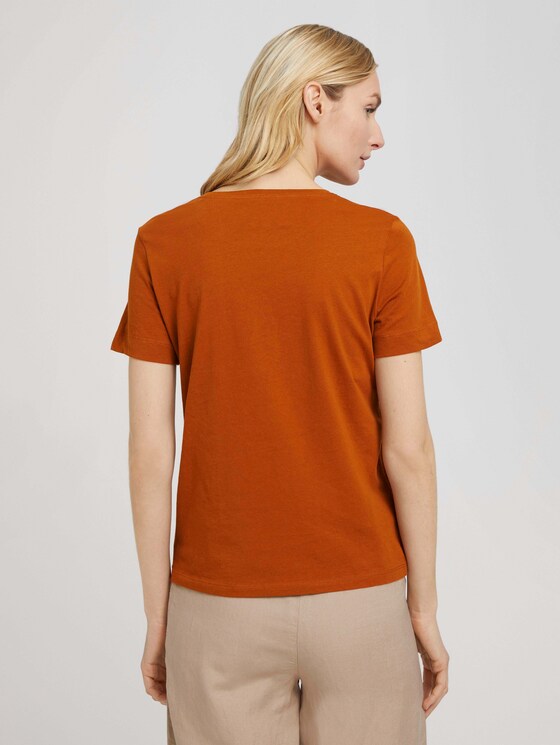 Print T-Shirt mit Bio-Baumwolle - Frauen - Caramel Brown Print T-Shirt mit Bio-Baumwolle - Frauen - Caramel Brown - 2 - TOM TAILOR