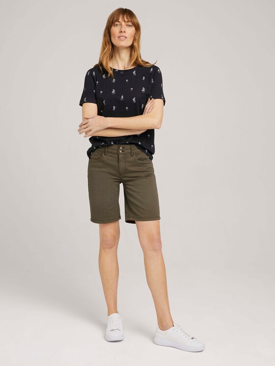 Print T-Shirt mit Bio-Baumwolle - Frauen - black white cactus design Print T-Shirt mit Bio-Baumwolle - Frauen - black white cactus design - 3 - TOM TAILOR