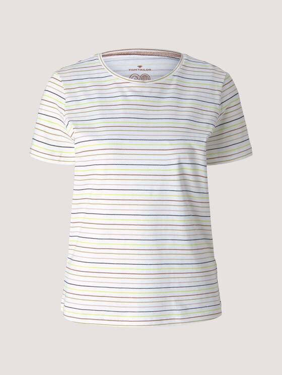 Print T-Shirt mit Bio-Baumwolle - Frauen - multicolor horizontal stripe Print T-Shirt mit Bio-Baumwolle - Frauen - multicolor horizontal stripe - 7 - TOM TAILOR
