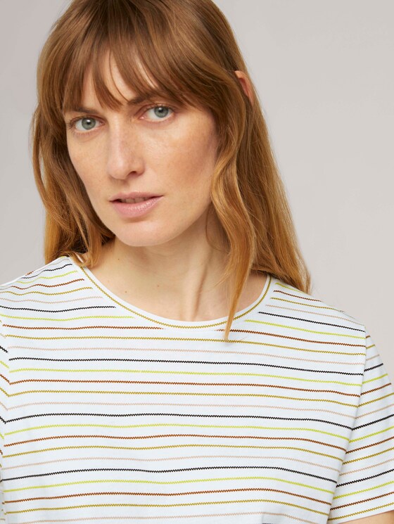 Print T-Shirt mit Bio-Baumwolle - Frauen - multicolor horizontal stripe Print T-Shirt mit Bio-Baumwolle - Frauen - multicolor horizontal stripe - 9 - TOM TAILOR