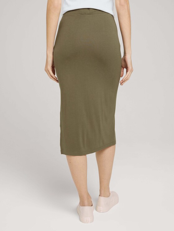Jersey Midirock mit Schlitz - Frauen - Grape Leaf Green Jersey Midirock mit Schlitz - Frauen - Grape Leaf Green - 2 - TOM TAILOR