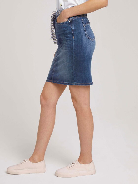 Denim rok met strikceintuur - Vrouwen - Used Mid Stone Blue Denim Denim rok met strikceintuur - Vrouwen - Used Mid Stone Blue Denim - 11 - TOM TAILOR
