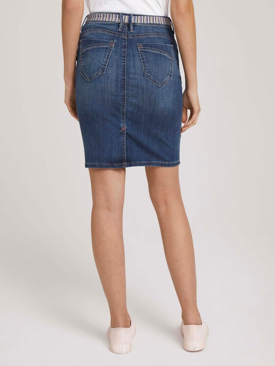 Denim rok met strikceintuur - Vrouwen - Used Mid Stone Blue Denim Denim rok met strikceintuur - Vrouwen - Used Mid Stone Blue Denim - 2 - TOM TAILOR