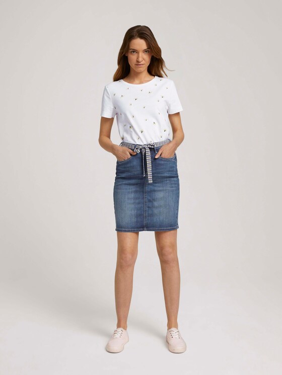 Denim rok met strikceintuur - Vrouwen - Used Mid Stone Blue Denim Denim rok met strikceintuur - Vrouwen - Used Mid Stone Blue Denim - 3 - TOM TAILOR