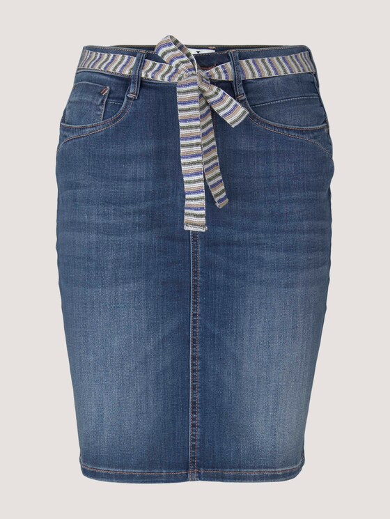Denim rok met strikceintuur - Vrouwen - Used Mid Stone Blue Denim Denim rok met strikceintuur - Vrouwen - Used Mid Stone Blue Denim - 7 - TOM TAILOR