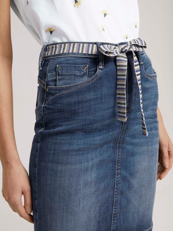 Denim rok met strikceintuur - Vrouwen - Used Mid Stone Blue Denim Denim rok met strikceintuur - Vrouwen - Used Mid Stone Blue Denim - 9 - TOM TAILOR