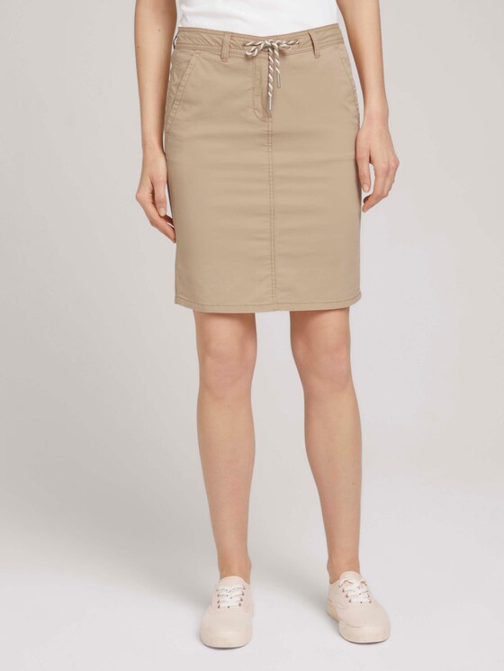 Rock mit Tunnelzug an der Taille - Frauen - desert linen Rock mit Tunnelzug an der Taille - Frauen - desert linen - 1 - TOM TAILOR