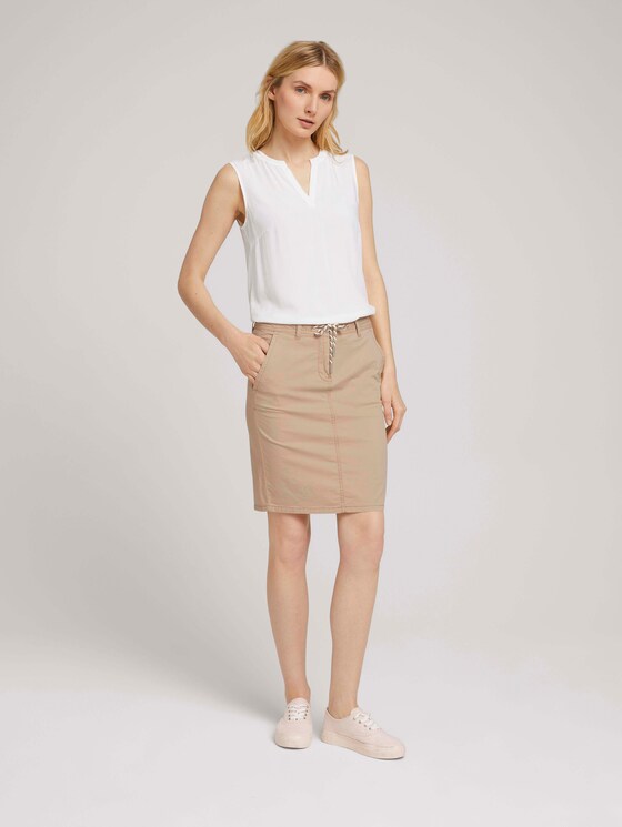 Rock mit Tunnelzug an der Taille - Frauen - desert linen Rock mit Tunnelzug an der Taille - Frauen - desert linen - 3 - TOM TAILOR