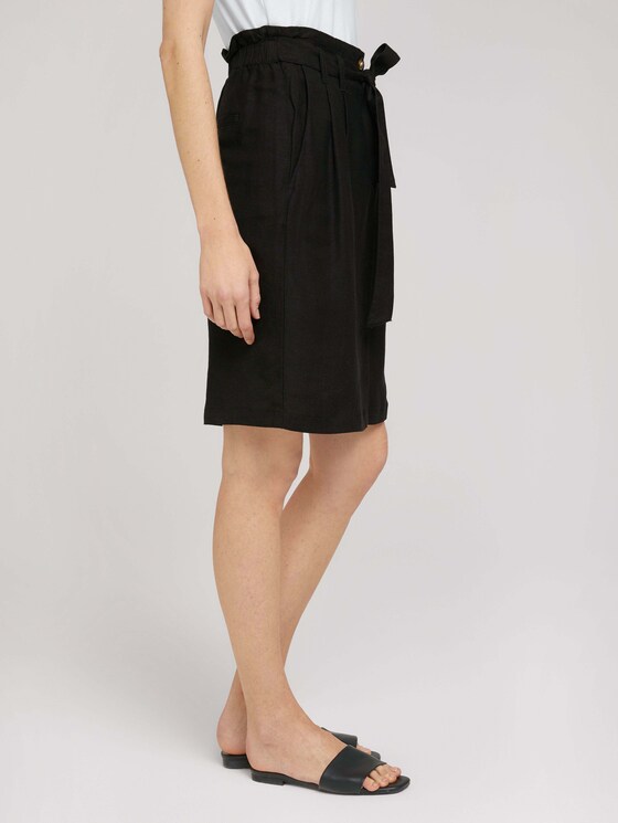 High Waist Rock mit Leinen - Frauen - deep black High Waist Rock mit Leinen - Frauen - deep black - 11 - TOM TAILOR