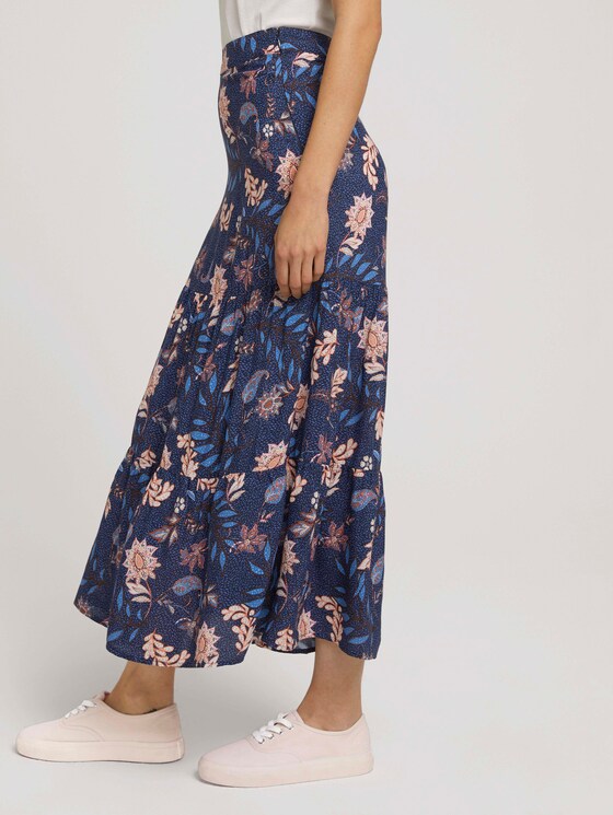 Geprinte maxi rok met volant - Vrouwen - navy floral design Geprinte maxi rok met volant - Vrouwen - navy floral design - 11 - TOM TAILOR