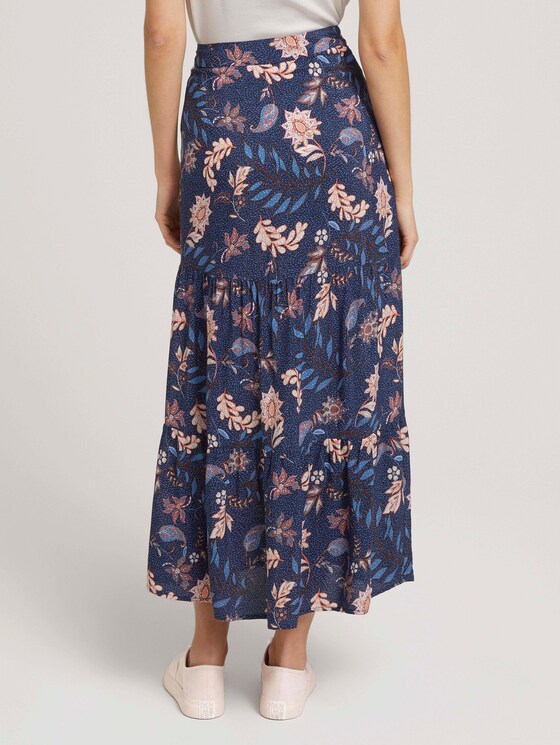 Geprinte maxi rok met volant - Vrouwen - navy floral design Geprinte maxi rok met volant - Vrouwen - navy floral design - 2 - TOM TAILOR