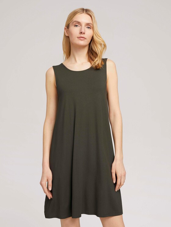 Jersey dress with back details - Women - Grape Leaf Green Jersey dress with back details - Women - Grape Leaf Green - 1 - TOM TAILOR