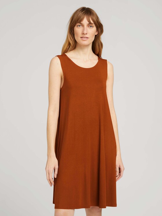 Jerseykleid mit Rückendetail - Frauen - Caramel Brown Jerseykleid mit Rückendetail - Frauen - Caramel Brown - 1 - TOM TAILOR