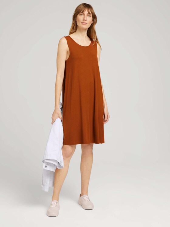 Jerseykleid mit Rückendetail - Frauen - Caramel Brown Jerseykleid mit Rückendetail - Frauen - Caramel Brown - 3 - TOM TAILOR