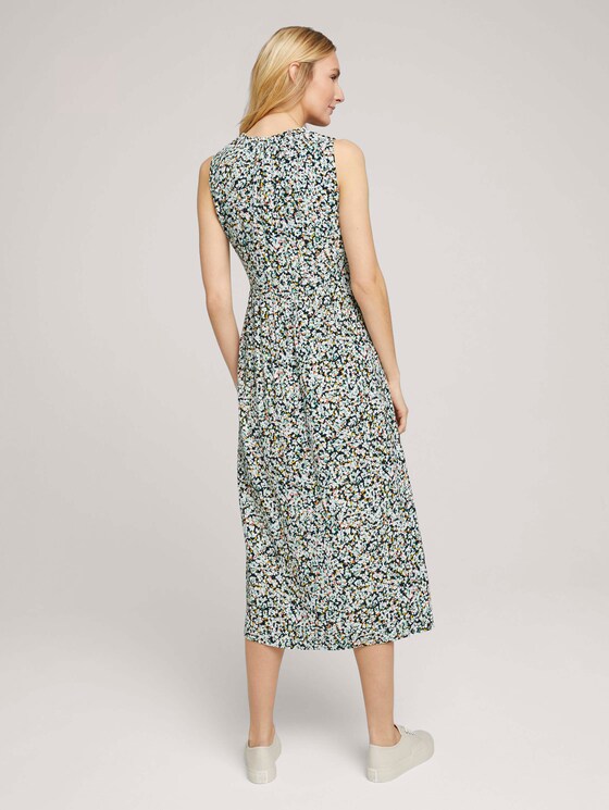 Ärmelloses Midikleid mit Print - Frauen - navy burred floral design Ärmelloses Midikleid mit Print - Frauen - navy burred floral design - 2 - TOM TAILOR