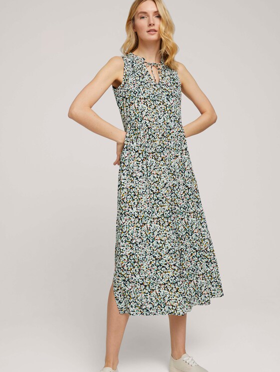 Ärmelloses Midikleid mit Print - Frauen - navy burred floral design Ärmelloses Midikleid mit Print - Frauen - navy burred floral design - 5 - TOM TAILOR