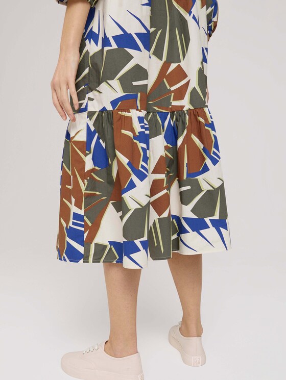 Popeline Midikleid mit Volants - Frauen - multicolor botanical design Popeline Midikleid mit Volants - Frauen - multicolor botanical design - 10 - TOM TAILOR