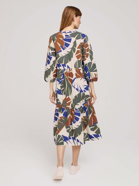 Popeline Midikleid mit Volants - Frauen - multicolor botanical design Popeline Midikleid mit Volants - Frauen - multicolor botanical design - 2 - TOM TAILOR