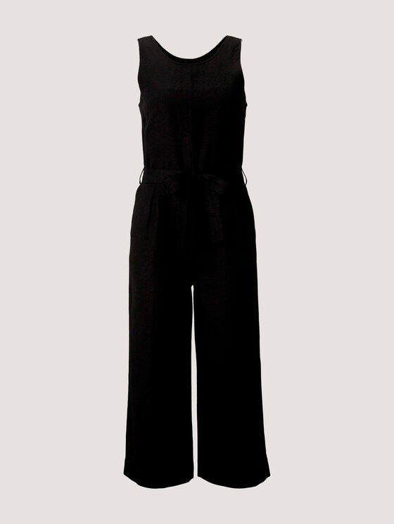 Lockerer Jumpsuit mit Leinen - Frauen - deep black Lockerer Jumpsuit mit Leinen - Frauen - deep black - 7 - TOM TAILOR