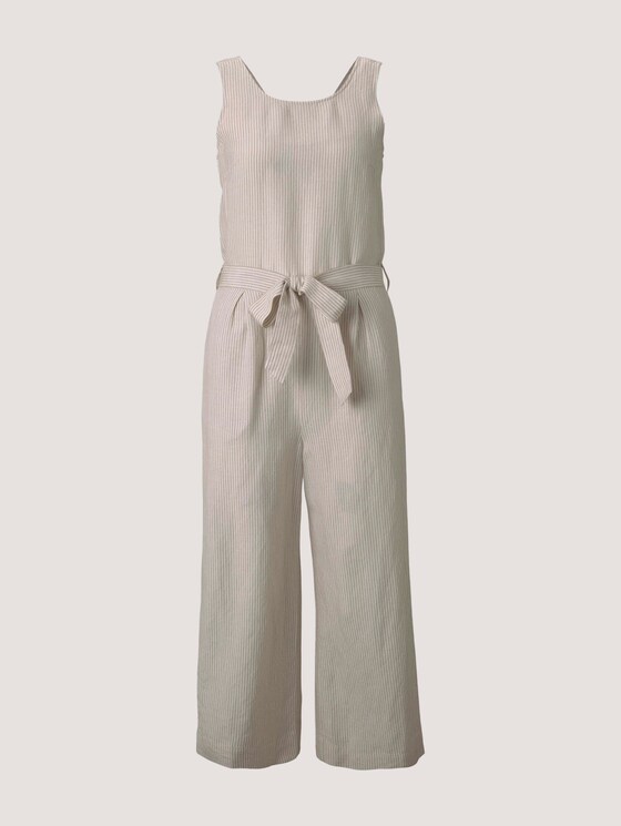 Lockerer Jumpsuit mit Leinen - Frauen - offwhite thin stripe woven Lockerer Jumpsuit mit Leinen - Frauen - offwhite thin stripe woven - 7 - TOM TAILOR