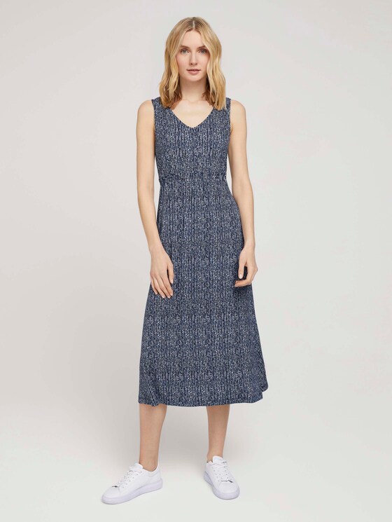 Ärmelloses Midikleid mit Muster - Frauen - blue minimal design vertical Ärmelloses Midikleid mit Muster - Frauen - blue minimal design vertical - 1 - TOM TAILOR