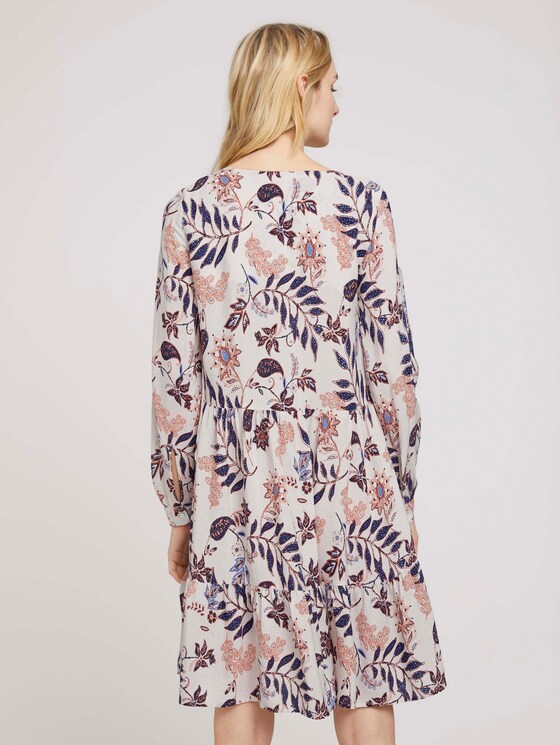 Gemustertes Blusenkleid mit Volants - Frauen - white floral design Gemustertes Blusenkleid mit Volants - Frauen - white floral design - 2 - TOM TAILOR