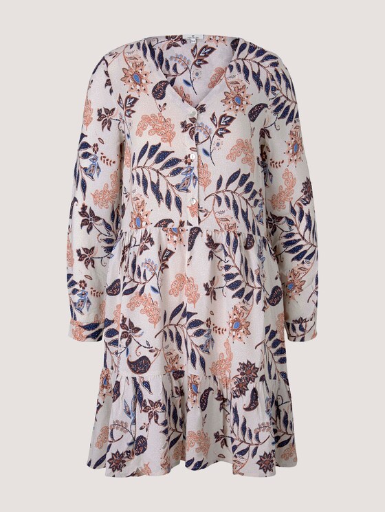 Gemustertes Blusenkleid mit Volants - Frauen - white floral design Gemustertes Blusenkleid mit Volants - Frauen - white floral design - 7 - TOM TAILOR
