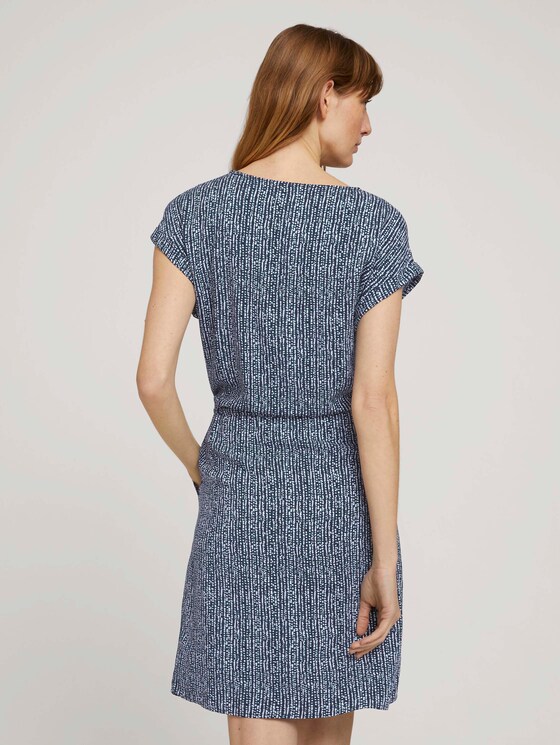 Kurzes Kleid mit Tunnelzug - Frauen - blue minimal design vertical Kurzes Kleid mit Tunnelzug - Frauen - blue minimal design vertical - 2 - TOM TAILOR