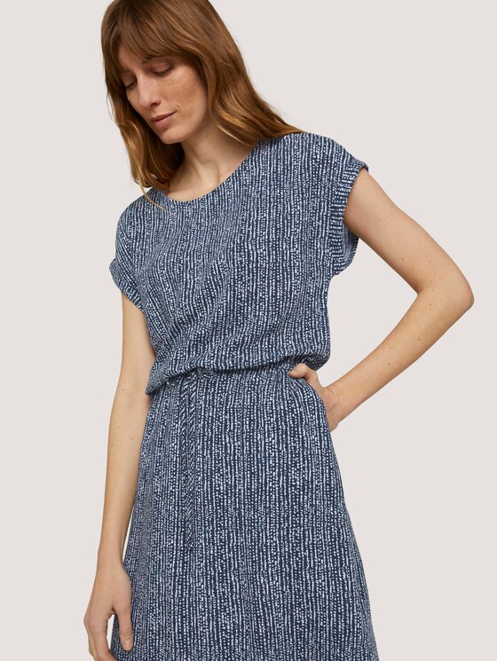Kurzes Kleid mit Tunnelzug - Frauen - blue minimal design vertical Kurzes Kleid mit Tunnelzug - Frauen - blue minimal design vertical - 9 - TOM TAILOR