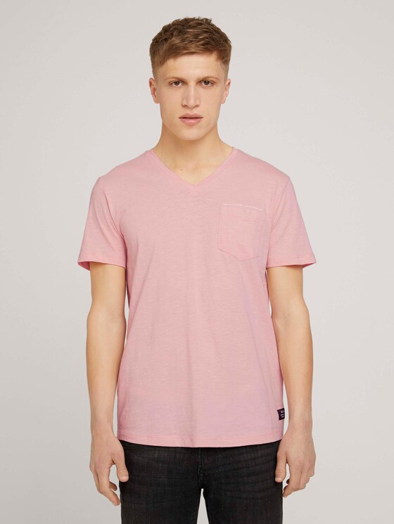 Mottled t-shirt with a chest pocket - Men - soft peach skin Mottled t-shirt with a chest pocket - Men - soft peach skin - 1 - TOM TAILOR Denim
