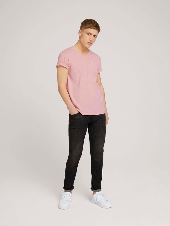 Mottled t-shirt with a chest pocket - Men - soft peach skin Mottled t-shirt with a chest pocket - Men - soft peach skin - 3 - TOM TAILOR Denim