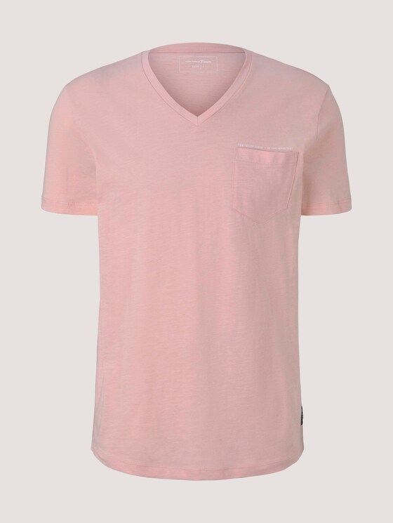 Mottled t-shirt with a chest pocket - Men - soft peach skin Mottled t-shirt with a chest pocket - Men - soft peach skin - 7 - TOM TAILOR Denim