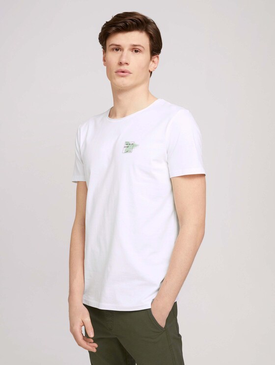 T-Shirt mit kleinem Print - Männer - White T-Shirt mit kleinem Print - Männer - White - 1 - TOM TAILOR Denim