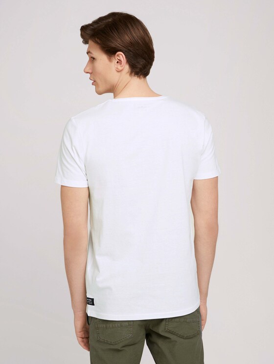 T-Shirt mit kleinem Print - Männer - White T-Shirt mit kleinem Print - Männer - White - 2 - TOM TAILOR Denim