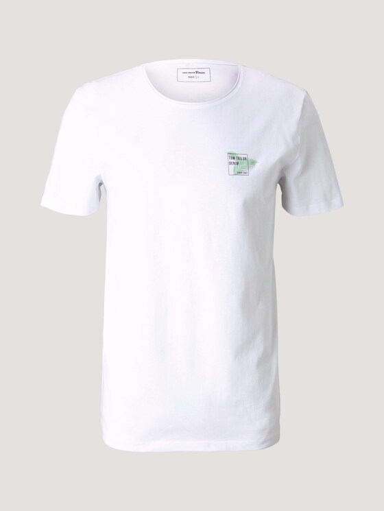 T-Shirt mit kleinem Print - Männer - White T-Shirt mit kleinem Print - Männer - White - 7 - TOM TAILOR Denim