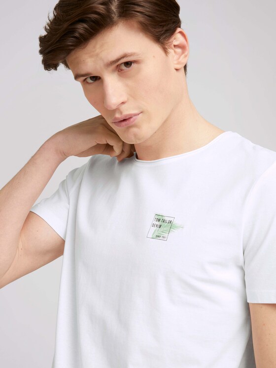 T-Shirt mit kleinem Print - Männer - White T-Shirt mit kleinem Print - Männer - White - 9 - TOM TAILOR Denim