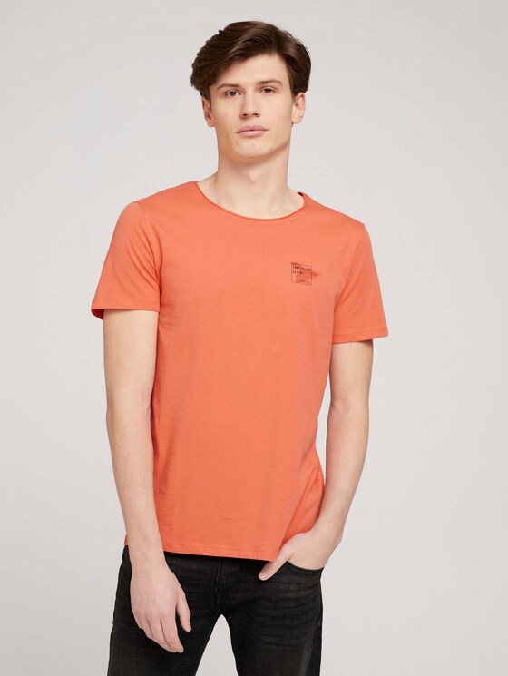 T-Shirt mit kleinem Print - Männer - orange lobster T-Shirt mit kleinem Print - Männer - orange lobster - 1 - TOM TAILOR Denim