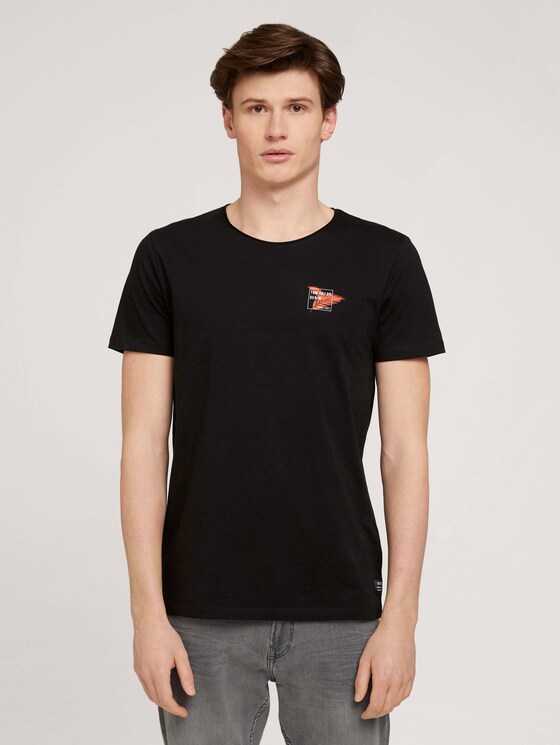 T-Shirt mit kleinem Print - Männer - Black T-Shirt mit kleinem Print - Männer - Black - 1 - TOM TAILOR Denim