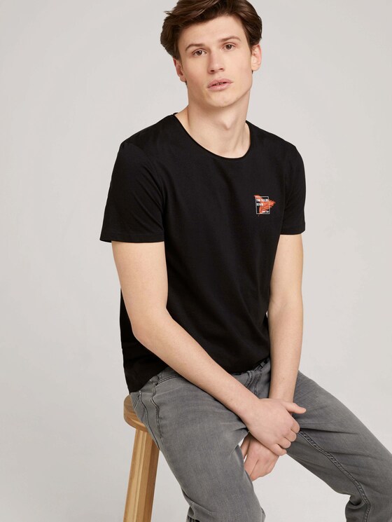 T-Shirt mit kleinem Print - Männer - Black T-Shirt mit kleinem Print - Männer - Black - 5 - TOM TAILOR Denim