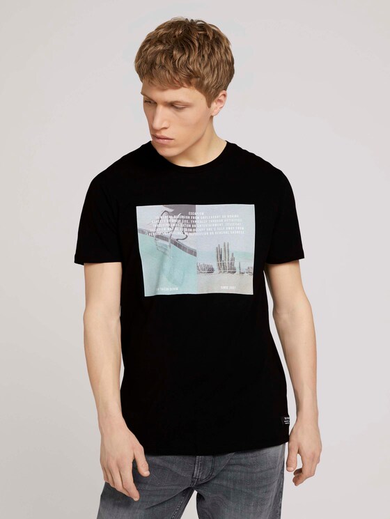 T-shirt with a photo print - Men - Black T-shirt with a photo print - Men - Black - 1 - TOM TAILOR Denim
