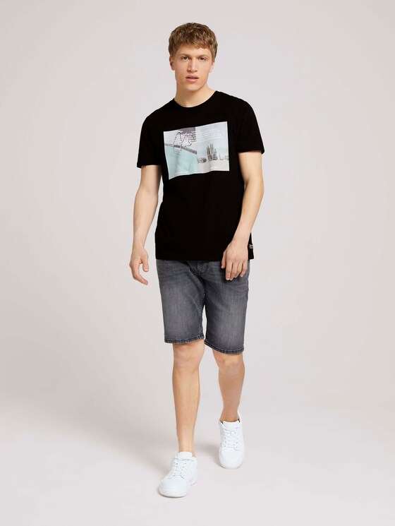 T-shirt with a photo print - Men - Black T-shirt with a photo print - Men - Black - 3 - TOM TAILOR Denim