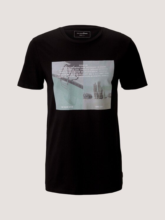 T-shirt with a photo print - Men - Black T-shirt with a photo print - Men - Black - 7 - TOM TAILOR Denim