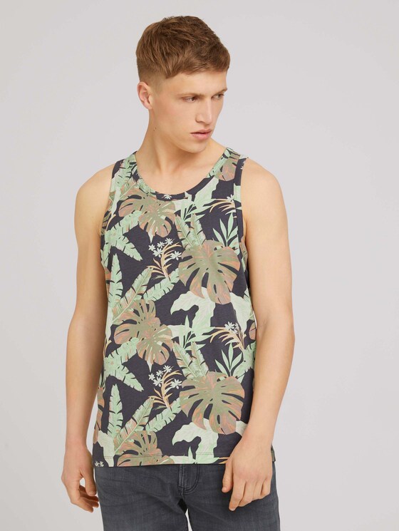 Tanktop mit Palmenprint - Männer - tropical monstera leaf print Tanktop mit Palmenprint - Männer - tropical monstera leaf print - 1 - TOM TAILOR Denim