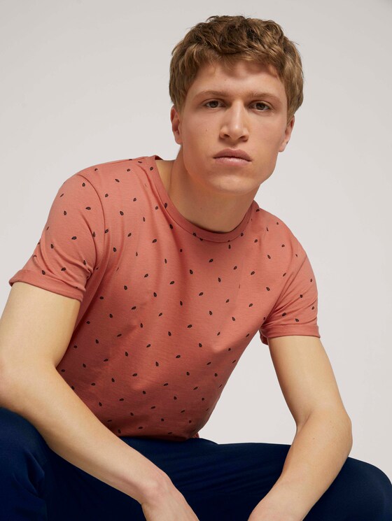 T-shirt met dessin - Mannen - orange mini palm leaf print T-shirt met dessin - Mannen - orange mini palm leaf print - 5 - TOM TAILOR Denim