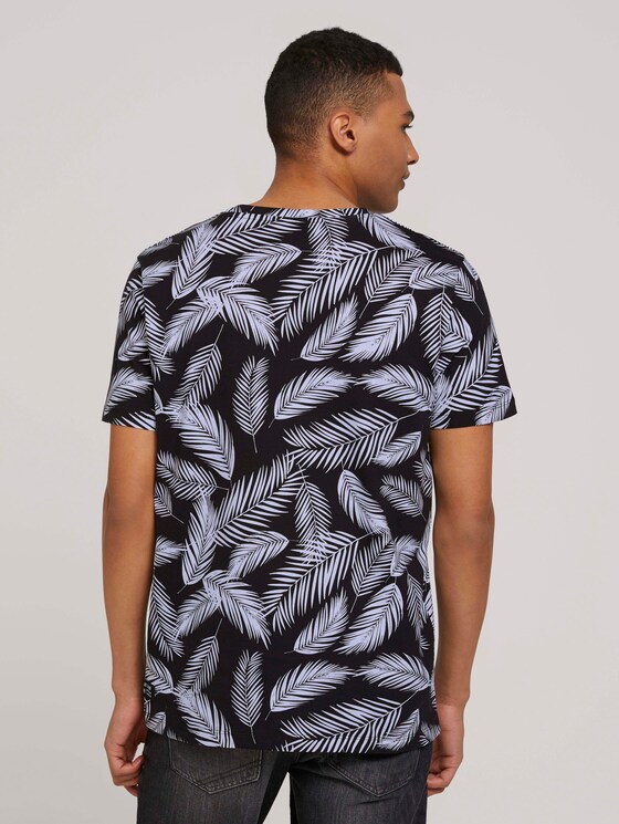 T-Shirt mit Palmenprint - Männer - black white palm leaves print T-Shirt mit Palmenprint - Männer - black white palm leaves print - 2 - TOM TAILOR Denim