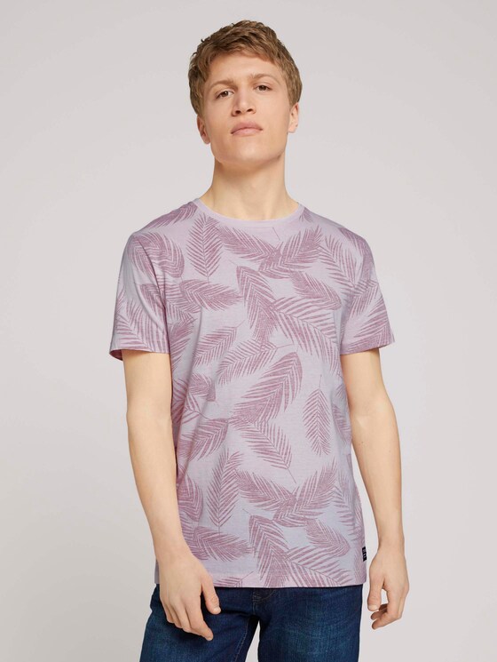 T-Shirt mit Palmenprint - Männer - peach inside palm leaf print T-Shirt mit Palmenprint - Männer - peach inside palm leaf print - 1 - TOM TAILOR Denim