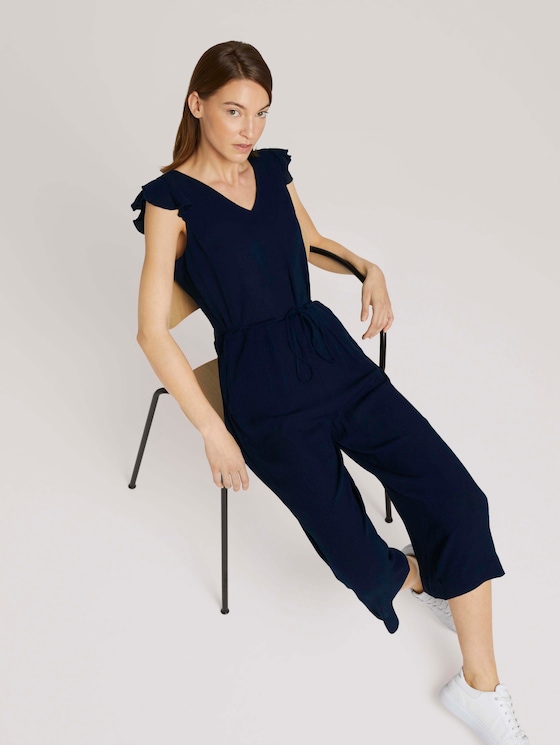 Mouwloze Jumpsuit met ruches - Vrouwen - Sky Captain Blue Mouwloze Jumpsuit met ruches - Vrouwen - Sky Captain Blue - 5 - TOM TAILOR